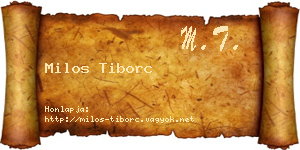 Milos Tiborc névjegykártya